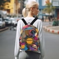 thumbnail image 7 of FORMRS Mini Backpack Purse for Women Quilted Travel Daypack Casual Shoulder Bag, Futuristic Circles, 7 of 7