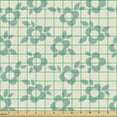 thumbnail image 2 of Floral Fabric by the Yard, Botanical Theme Flowers Pattern in Monochrome Design Natural Vintage Art, Decorative Upholstery Fabric for Sofas and Home Accents, Pale Teal and Eggshell by Ambesonne, 2 of 5