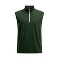 thumbnail image 3 of Mifsaly Mens Sleeveless Shirts Quarter Zip Tank tops Muscle Fit Ribbed Knit Workout Athletic Vests Gym Training Bodybuilding Performance Activewear Army Green,S, 3 of 4