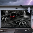 thumbnail image 2 of TIELUTT Halloween Garage Door Decorations Cover Banner Halloween Background for Photo Party Wall Star Flag Triangular Flag Boxes Flag Manga 5 Table Runners 72 Inches Long Indoor Banner Happy Birthday, 2 of 5
