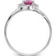 thumbnail image 2 of 14K White Gold 6X4mm Pink Sapphire & Aa Diamond Ring (Size 6) Made In United States y2149sp/aa, 2 of 5