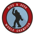 thumbnail image 1 of Bigfoot Hide & Seek World Champion 3.5" Iron On Or Sew On Embroidered Fabric Badge Patch Unexplained Mysteries Iconic Series, 1 of 2