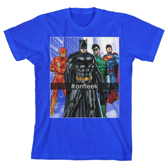 Justice League #OnFleek Boy's Royal Blue T-shirt-XL