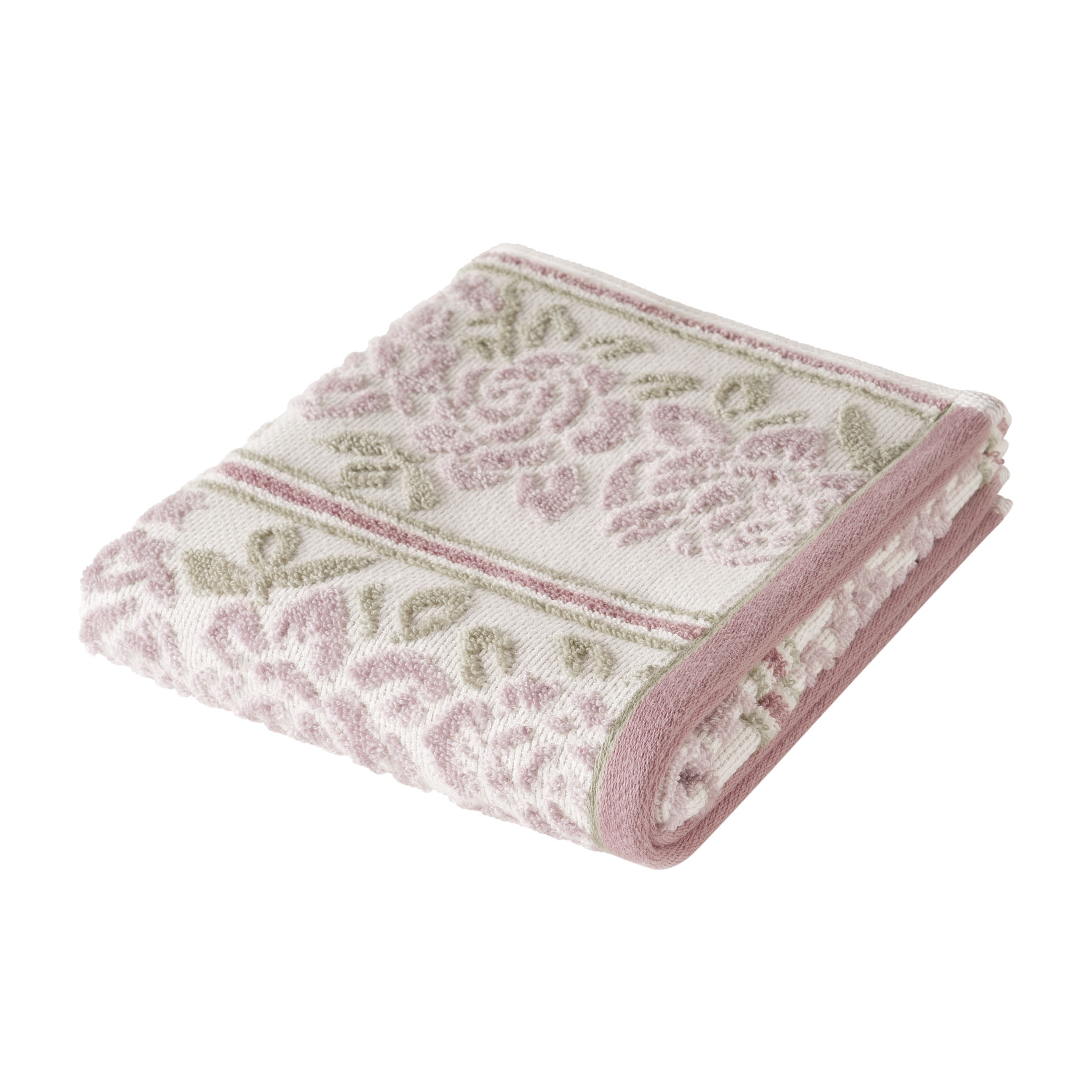 Beautiful by Drew Barrymore Wallpaper Hand Towel, Soft 100% Cotton, Rose Pink