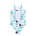 thumbnail image 4 of YiZYiF Little Girls One-piece Swimming Jumpsuit Fish Scales Prints Beachwear Floral Mint Green 6, 4 of 5