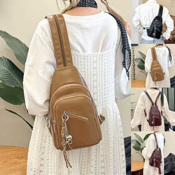 CAIXIA Women'S Crossbody Handbags Multi Compartment Adjustable Strap Versatile Chest Sling Crossbody Messenger Bag, Convertible Shoulder Purse For Work Travel Leisure