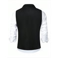 thumbnail image 6 of WIZUTIZ Men's Double Breasted Waistcoat Lapel Vest with Decorative Chain Slim Formal Dress for Wedding Prom Business, 6 of 9