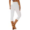 thumbnail image 4 of Sexy Dance Women's High Waisted Slim Leg Capri Yoga Pants, Solid Color, White, 3XL, 4 of 7