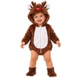 thumbnail image 2 of REDARER Baby Christmas Reindeer 3PCS Set Hooded Romper with Foot Covers Warm Outfit for Autumn Winter Holiday Photography,0-3 Months, 2 of 8