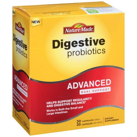 Nature Made digestif Probiotiques avancé double soutien de suppléments alimentaires, 60 count