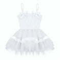 thumbnail image 5 of HULIJA Little Kids Girl Camisole Ballet Dance Tutu Dress Gymnastics Skirted Leotard Ballerina White 8, 5 of 7