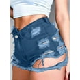 thumbnail image 3 of aPAY Jeans for Women  Hole Denim Shorts  Rough Edge Distressed Design Suitable for Daily Travel Regular Size, 3 of 4