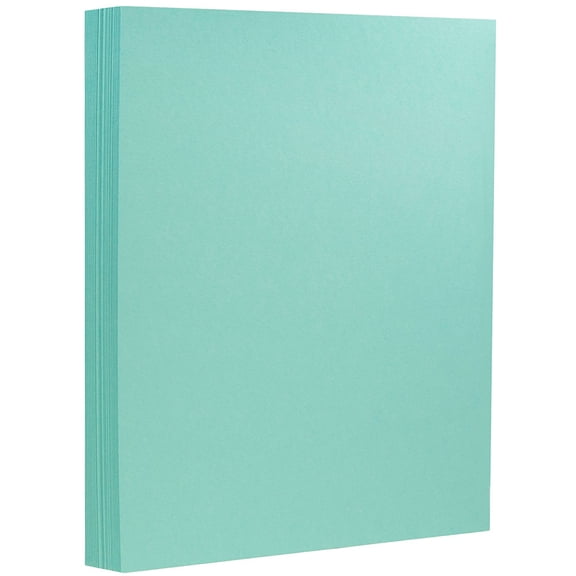 JAM Paper Cardstock, 8 1/2 x 11, 130lb Turquoise, 25 per Pack