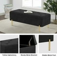 thumbnail image 2 of Andeworld Ottoman with Storage Bench, Modern Velvet Upholstered Rectangular Tufted Footstool Bench, Large Storage Bench for Bedroom,Living Room,Entryway (Black), 2 of 5