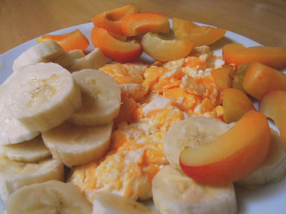 Tasty Eggs Banana Breakfast Diet Food Nectarine12 Inch BY 18 Inch