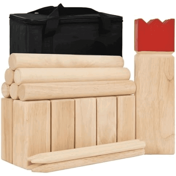 Kubb Yard Game Set Yard Lawn Beach Toss Games Premium Set for Kids & Adults Hardwood Viking Outdoor Games for Adults and Family with Carry Bag$$Sport & Recreation Other