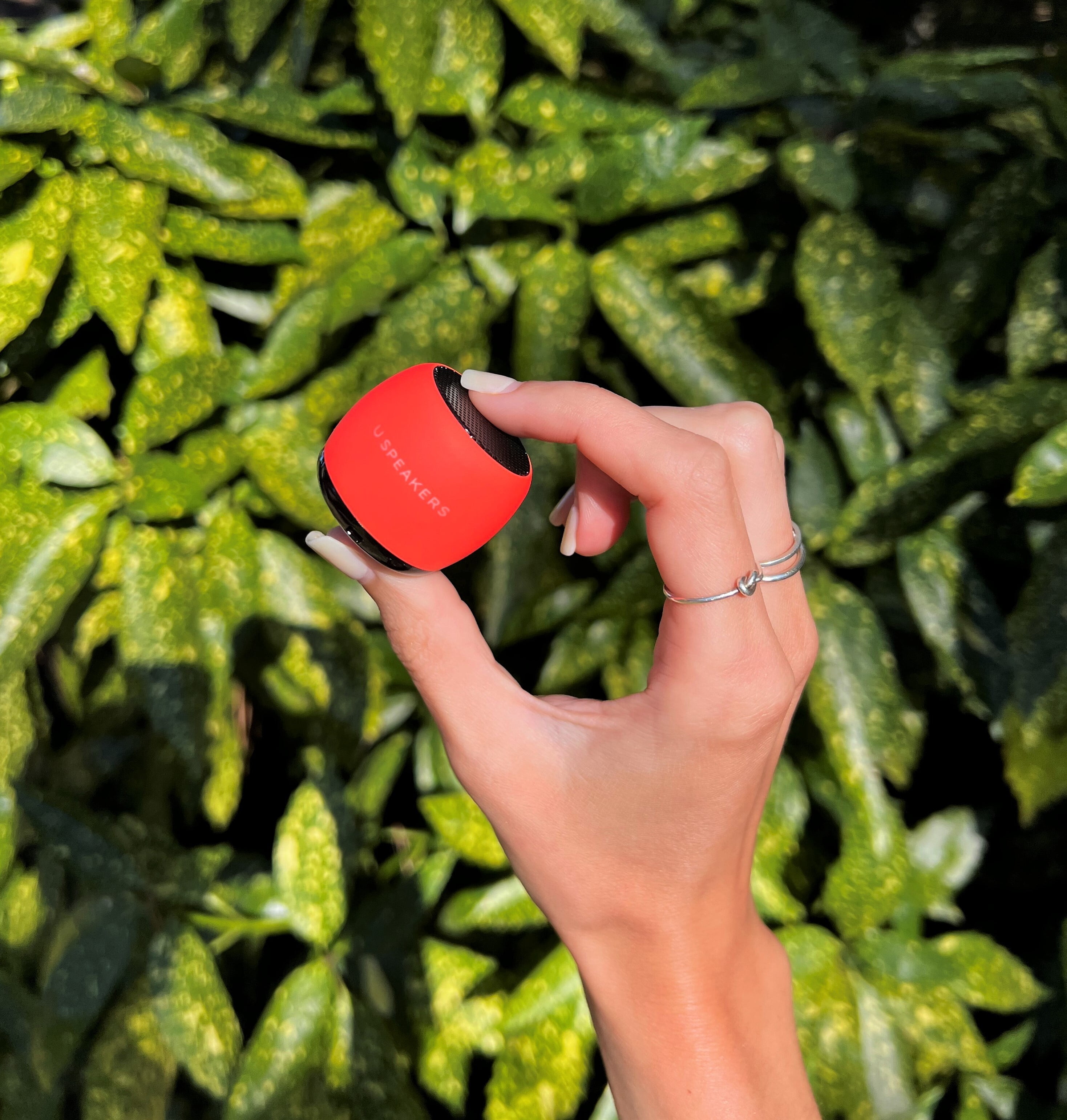 Fashionit U Speakers Micro Bluetooth Computer Speaker 2-Pack Bundle with Matching Speaker, Built-in Mic & Selfie Remote Control, for Workspace, Desktop, Laptop, Mobile, Tablet, PC - Glow Neon Coral