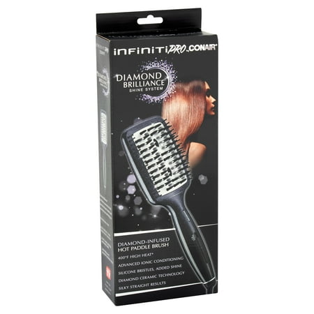 Conair - Infiniti PRO Diamond Brilliance Hot Paddle Brush - Black