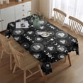 thumbnail image 2 of Black Gothic Moon Star Face Pattern Rectangle Tablecloth 60"x84",Waterproof Polyester Rectangle Table Cloth, Wipeable Spillproof Polyester Tablecloth for Dining, Camping, Indoor and Outdoor, 2 of 5
