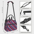 thumbnail image 3 of Women Men America Texas Flag Pattern Reusable Insulated Lunch Cooler Leakproof Meal PrepTote Bag with Removable Adjustable Shoulder Strap, 3 of 7