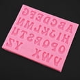 thumbnail image 3 of Moules à gâteaux en silicone en forme de lettres, outil de décoration pour fondant et chocolat (rose), 3 of 4