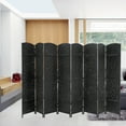 thumbnail image 2 of FDW 8 Panel Folding Privacy Room Divider Screen, 70" Tall, Black, 2 of 8