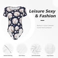thumbnail image 6 of Daiia Cute Basebal print Women's Crew Neck Short Sleeve Bodysuit Fashion Tops Fit Casual Basic Extender Bodysuit-Small, 6 of 9