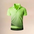 thumbnail image 2 of IWRICH Men's Short Sleeve Fit Sport Polo Shirts Printed Collared Casual T-Shirt Athletic Tennis T-Shirt Light Green L, 2 of 5