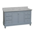 thumbnail image 4 of Bella 60" Single Bathroom Vanity with Powder Blue Cabinet and Carrara Marble Top, 4 of 6