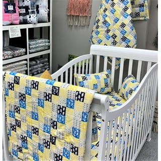 Navy and yellow crib cheap bedding