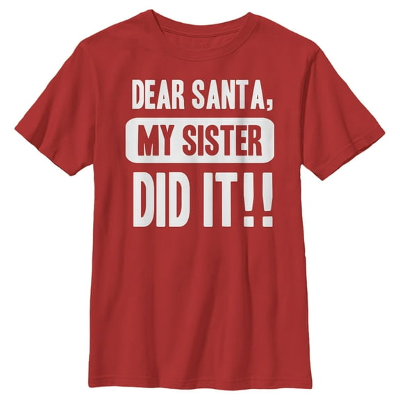 Boy's Lost Gods My Sister Did It  Graphic Tee Red Medium