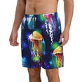 thumbnail image 2 of Kll Transparent Jellyfishes Men'S Casual Summer Beach Shorts Hawaiian Shorts With Pockets-Xx-Large, 2 of 9