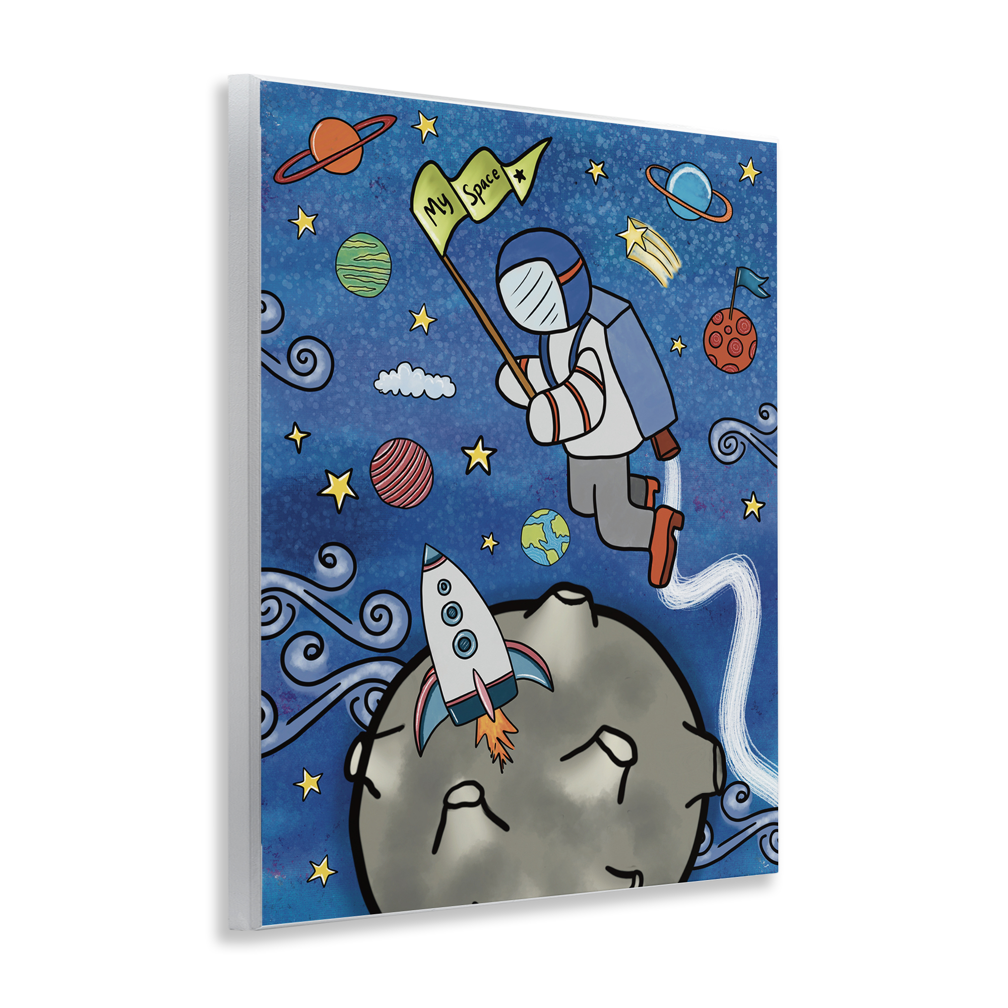 Astronaut Space Adventure Wall Plaque Art, design by Jennifer Stith