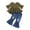 Green, variant on Yaoqi 2T Toddler Girl Outfit Set 3T Child Girls Winter Clothes Ruffle Short Sleeves Pullover Top Bowknot Flared Denim Pants 2pcs Clothing Green