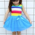 thumbnail image 1 of Vestido tutú de princesa para niñas de 1 a 9 años, minivestido veraniego con arcoíris, 1 of 4