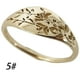 thumbnail image 1 of Anillos para mujer, regalos para mujer, joyería de galvanoplastia europea y de moda, anillo hueco de metal con flores, anillo de moda., 1 of 3