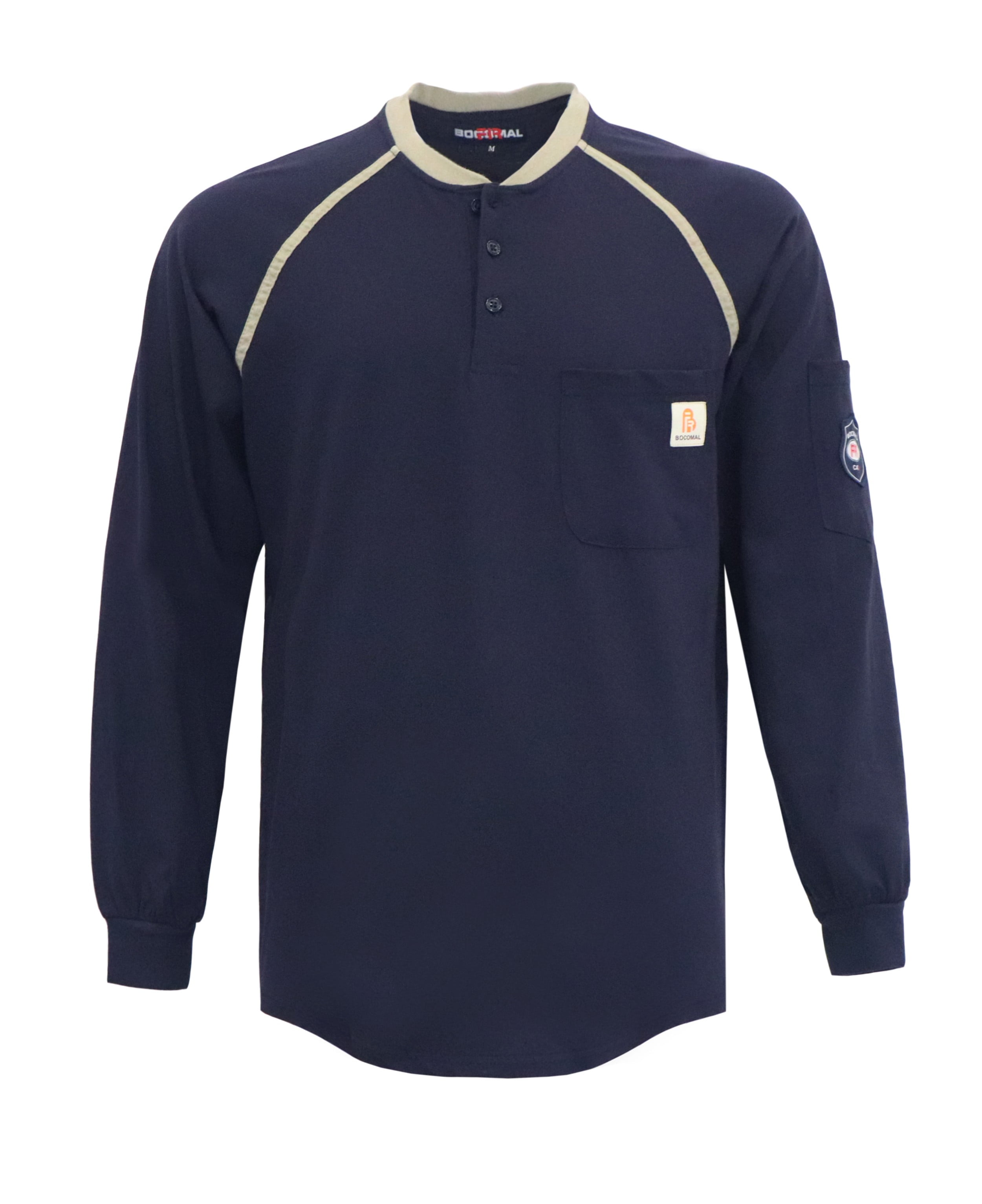 BOCOMAL FR Shirts Flame Resistant Shirt 5.5oz 100% Cotton Light Weight CAT2 Fire Retardant Henley Shirts