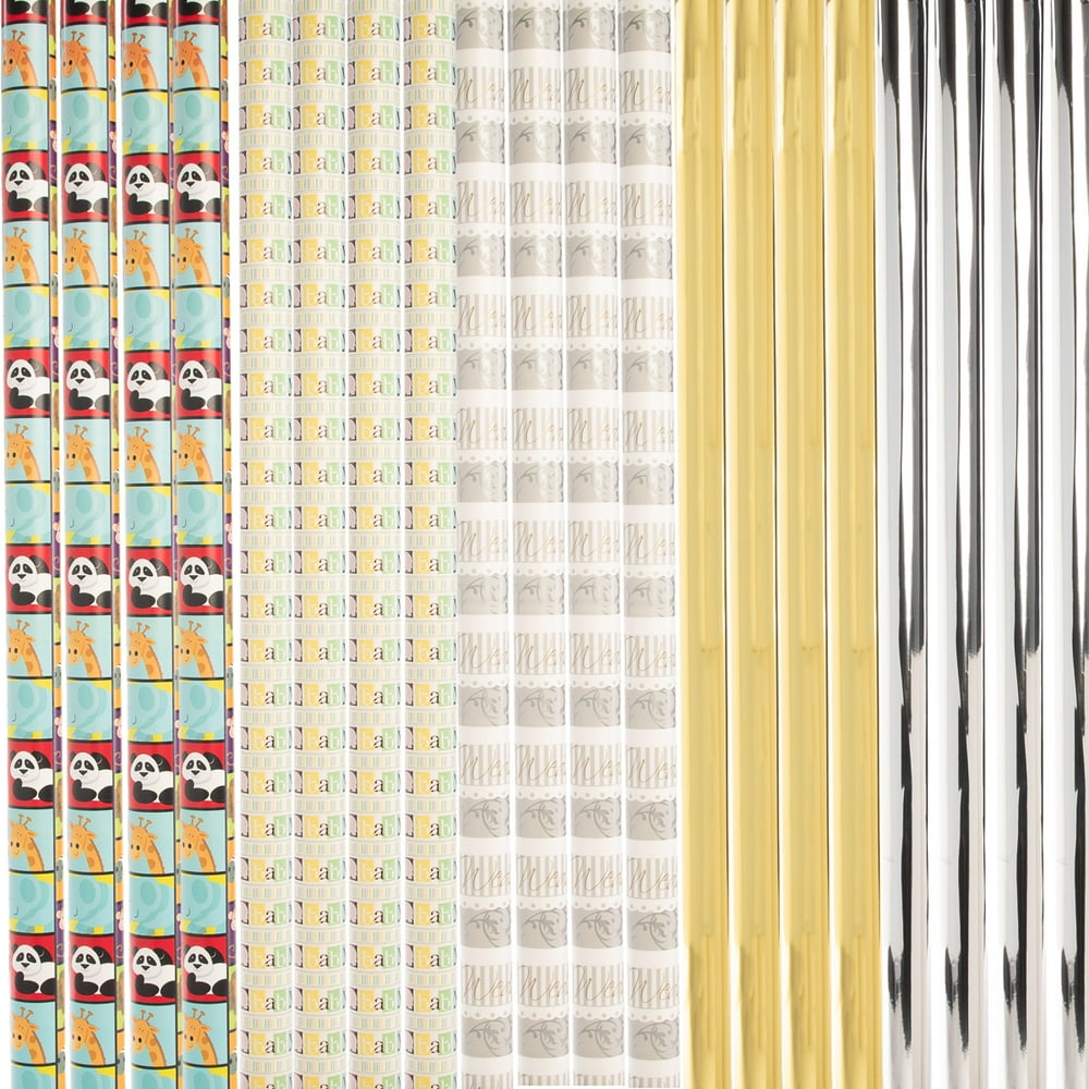 Set of 24 Rolls AllOccasion Wrapping Paper Bulk Variety Pack Holiday Wedding Christmas Birthday