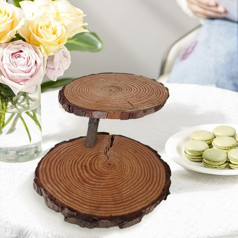 Wooden Cake Inch Cake Stand Set Of Wooden Round Pedestal Cake
