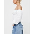 thumbnail image 6 of KelaJuan Women Off Shoulder Crop Tops Fairy Grunge Hollow Out Long Sleeve T-Shirt Trendy Flower Pattern Solid Color Tee, 6 of 6