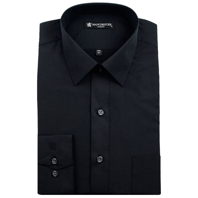 Manchester Camisa de Vestir Regular Fit Negro, 18" Cuello 33" Manga Manchester 5020A