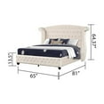 thumbnail image 4 of Sophia Crystal Tufted Modern Style 5PC Queen Bedroom Set made with Wood in Cream, 4 of 18