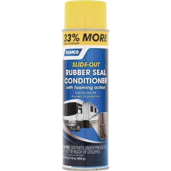 Camco Full Timer's Choice RV Slide Out Rubber Seal Conditioner - Water-Resistant - 1 Pack, 16 Oz