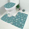 thumbnail image 2 of Blue Christmas Snowflake and Star Pattern Bathroom Rugs Sets 3 Piece,Toilet Cover Set,Absorbent Non Slip Bathroom Mats Sets with U-Shaped Contour Rug Toilet Rug Set, 2 of 5