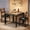 Retro color,1+2, variant on Dining Table Set, Wood Kitchen Table with Upholstered Chairs, Dinette with Chairs w/Collision Angle for Kitchen Room and Small Spaces