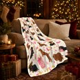 thumbnail image 3 of Dachshund Dog Star Fun, Playful Pet Portrait Pattern, Warm Flannel Blanket for Living Room and Bedroom with Detailed Artwork, Dog Lovers Christmas Gift, Pet Lover Home Decor, 3 of 9