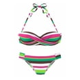 thumbnail image 3 of Ensemble Bikini Rehausseur à Rayures Boho Orange/noir/bleu Ciel/jaune/vert pour Femmes, 3 of 3