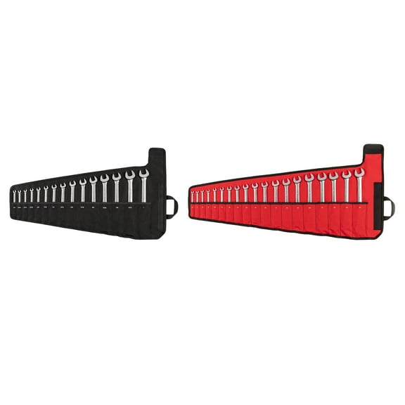 TEKTON Reversible 12-Point Ratcheting Combination Wrench Set with Pouch, 34-Piece (1/4-1 in., 6-24 mm) | WRC94405