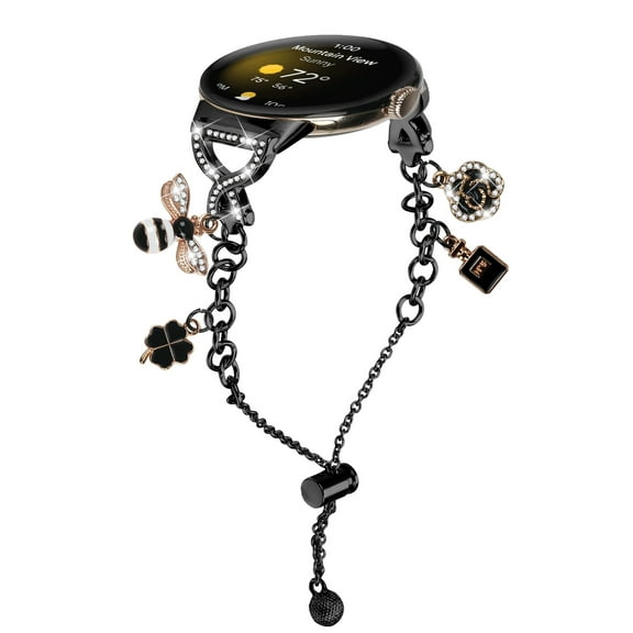 XIHAMA 20mm Single Loop Metal Watch Band for Women, No Clasp Design, Compatible with Google Pixel Watch 1/2/3/4 (41mm), Fashion X-Zip Pattern Bracelet in Black/Silver/Gold/Rose Gold