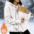 thumbnail image 2 of UOCUFY Cat Pouch Hoodie for Women Cute Dog Pet Baby Carrier Fleece Hoodies White,Size XXL, 2 of 9